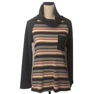 Adora Striped Cowl Neck Sweater L